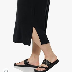 Black mid calf elastic waist skirt